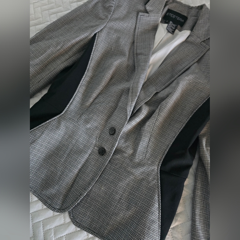 Etcetera Women's Black and Gray Blazer - Picture 3 of 6